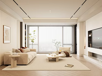 Home Living Room Sofa Combination Single Chair Casual Chair Vase Decorations Coffee Table Decorative Cabinet 3d model
