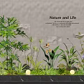 Indoor Landscape Featuring Nature and Life Theme With Various Green Plants and Decorative Wall Design