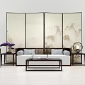 Sofa coffee table combination 3d model