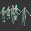 Diverse Male Characters With Various Outfits And Different Hairstyles In Standing Poses