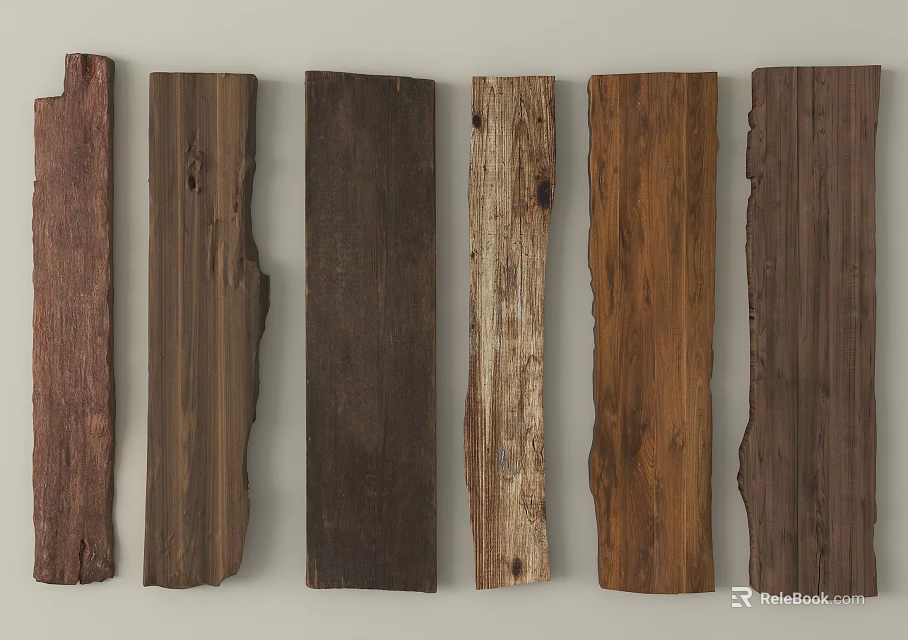 Stone Wood Various Wooden Planks With Natural Textures And Color Tones 3d model 