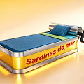 Single Bed With Sardine Can Design Yellow Blue Metallic Frame And Pillow