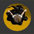 Anime Girl With Brown Hair Golden Crown White Blouse Black Pleated Skirt On Yellow Base