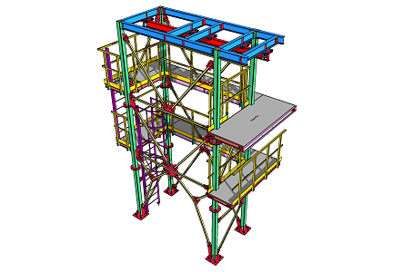 Industrial LOFT steel frame steel structure shelf 3d model