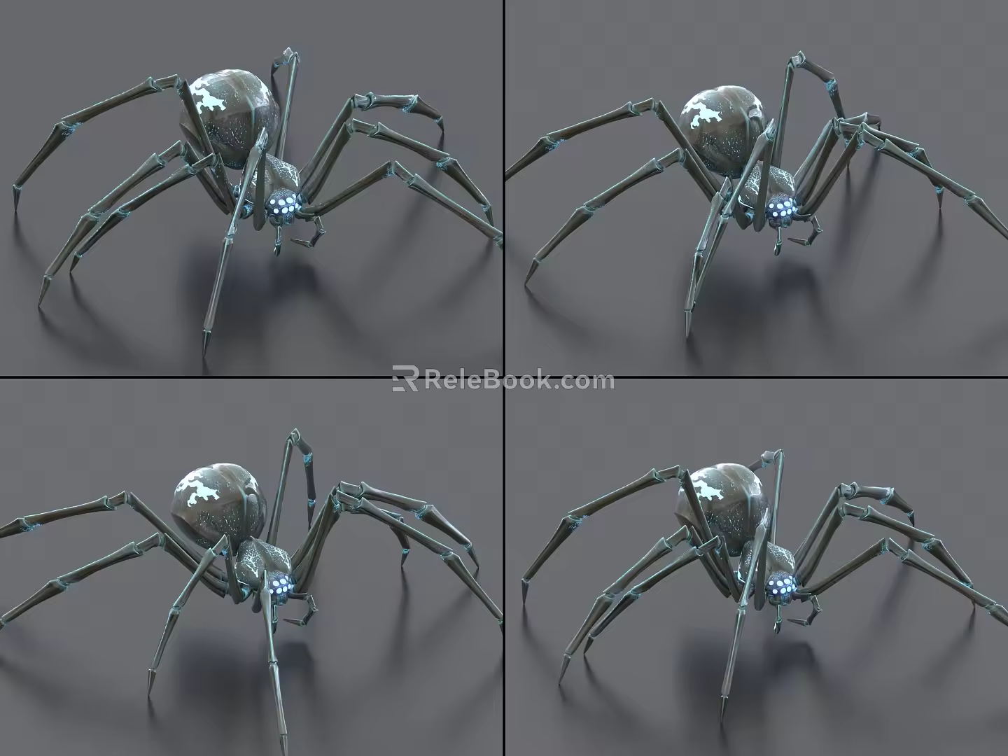 Spider with binding and animation sci-fi spider poisonous spider robot 3d model