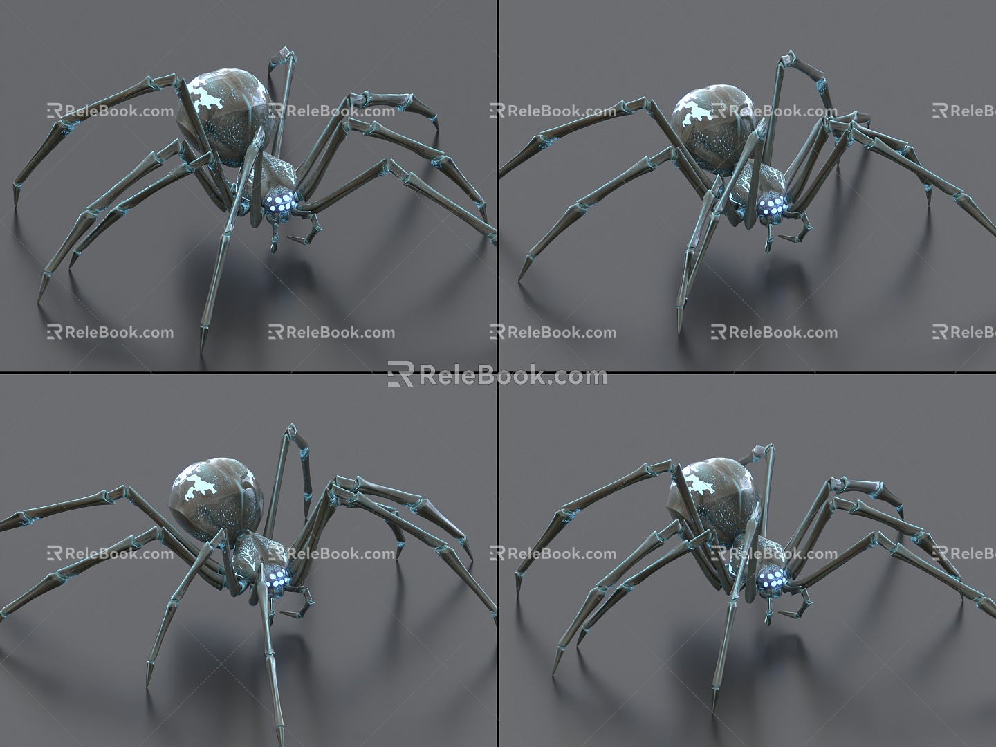 Spider with binding and animation sci-fi spider poisonous spider spider robot 3d model