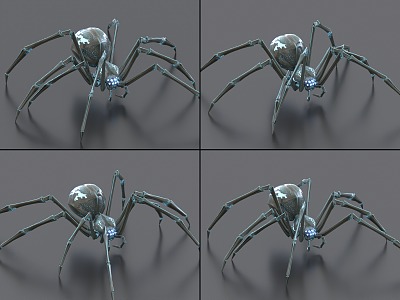 Spider with binding and animation sci-fi spider poisonous spider robot 3d model