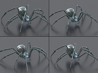 Spider with binding and animation sci-fi spider poisonous spider robot 3d model