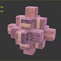 Modern Building Blocks Geometric Puzzle Wood Puzzle Toy 3d model