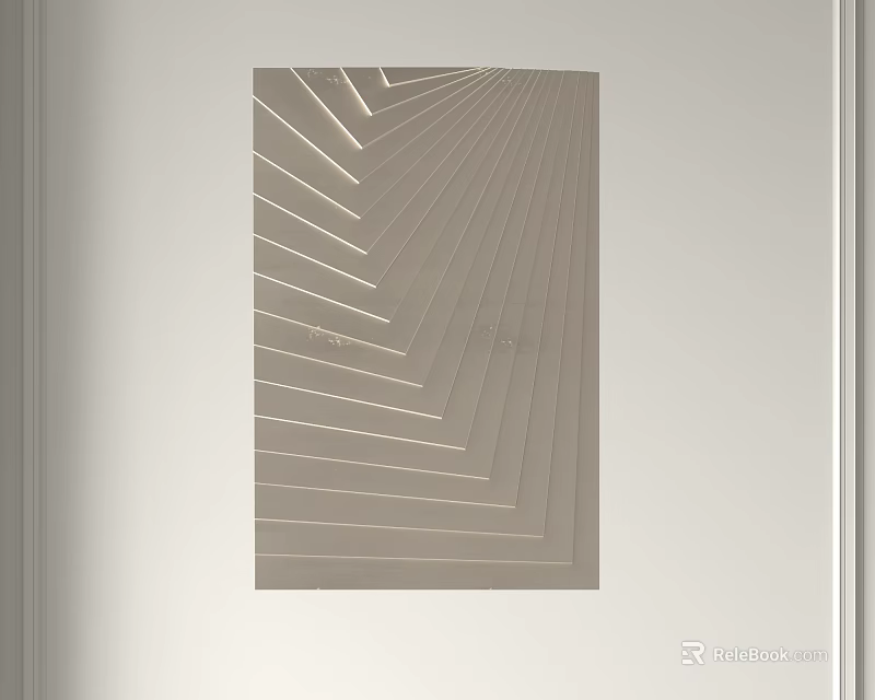 Simple Modern Beige Hanging Decor with Layered Intersecting Geometric Step Pattern 3d model