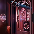 Pannn Modern Specialty Store With Neon Lights Displaying Stylish Shoes On Shelves