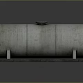 Industrial Cylindrical Storage Tank With Rusty Surface And Metal Stand Top Lid