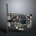 Detailed Electronic Circuit Board with Integrated Chips Multiple Ports and Components