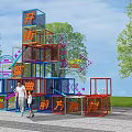 Modern Beauty Chen Park Internet Red Art Device Gallery Structure Park Leisure Art Structure Device 3d model