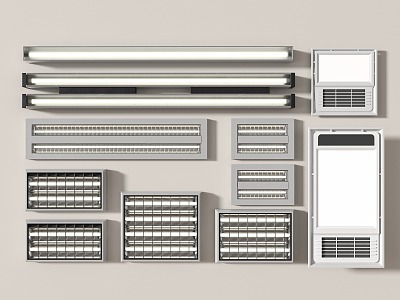 Modern Grille Lamp Embedded Grille Lamp Tube 3d model