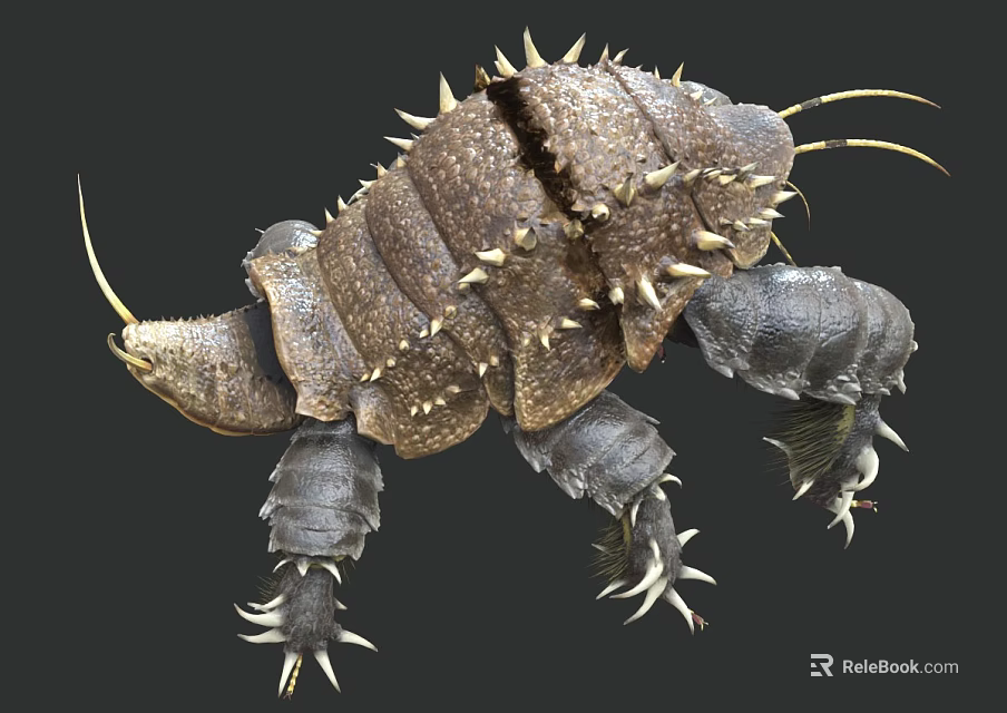 Unique Spiny Armored Creature With Thorny Exoskeleton And Multiple Legs 3d model 