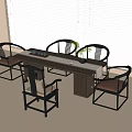 Minimalist Chinese Wooden Tea Table and Chairs Set for Living Room Design
