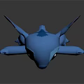 Blue 3D Cartoon Character With Big Pink Ears Standing In Friendly Pose
