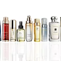 Daily Cleaning Skincare Products With Various Colored Bottles And Elegant Designs