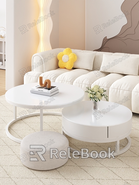 Cream wind coffee table model