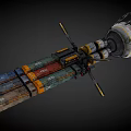 Modular Space Station With Colorful Cargo Modules Metallic Frame And Antennas For Cosmic Exploration