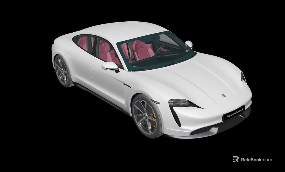White Sports Car with Pink Interior Sleek Exterior and Modern Design 3d model 