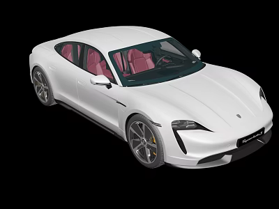 White Sports Car with Pink Interior Sleek Exterior and Modern Design 3d model