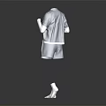 Stylish Grey Short Sleeve Top And Shorts Set With White Socks