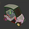 Light Green Small Electric Cart With Canopy Two Seats And Transparent Windshield