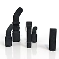 Black Industrial Curved Pipe Equipment With Multiple Sizes And Connector Fittings