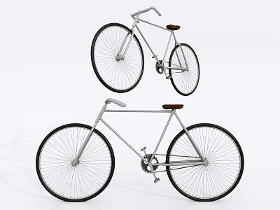 Vintage Bicycles With Sleek Silver Frame Brown Seat And Black Tires 3d model