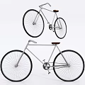 Vintage Bicycles With Sleek Silver Frame Brown Seat And Black Tires