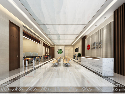 Modern Hall Bank of China Hall 3d model