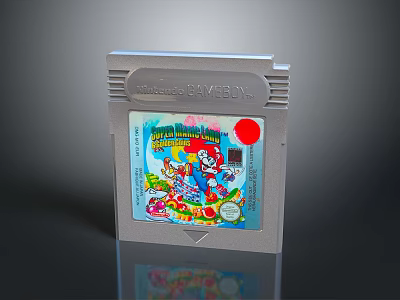 Nintendo Game Boy Game Cartridge With Super Mario Bros Cover Art And Characters 3d model