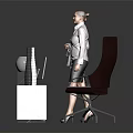 Modern Reception Desk Furniture With Marble Top Black Chair White Vase And Decorative Vases