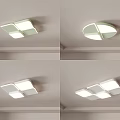 Modern Ceiling Lights With Four Different Square And Round Design Styles 3d model