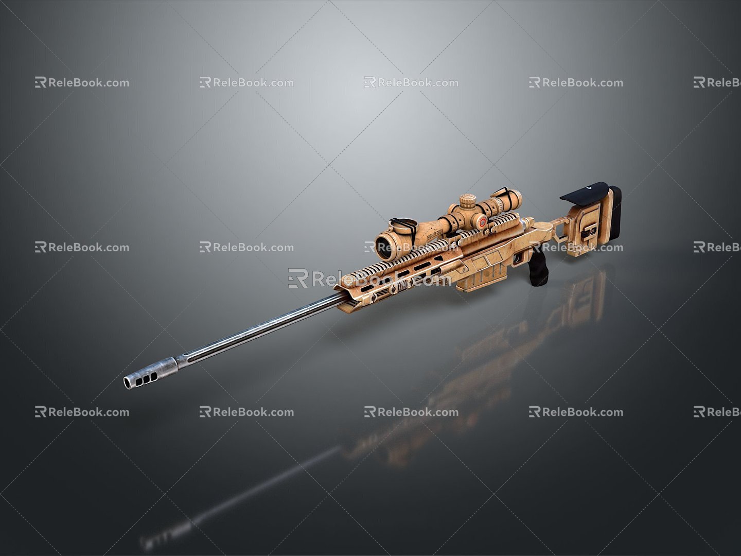 Sniper rifle sight sniper rifle sci-fi sniper rifle semi-automatic rifle combat rifle 3d model