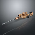 Golden Sniper Rifle With Scope Long Barrel And Metallic Reflective Finish