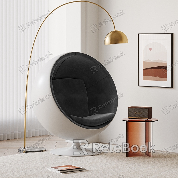 Modern Single Chair Space Ball Chair model