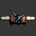 Goku Anime Character 3D Model With Spiky Black Hair Orange Outfit Blue Vest Standing Pose