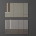 Modern Background Wall Design With White Brown Segmented Panels And Linear Accents 3d model