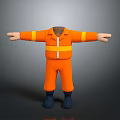 High Visibility Orange Safety Workwear With Reflective Stripes And Black Boots