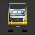 Yellow And White Mercedes Functional Garbage Truck With Open Bed And Waste