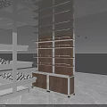 Multi Tiered Display Shelving Unit With Bottom Cabinets And Top Image Panel