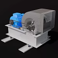 Industrial Equipment With Blue Motor Gray Housing And Metal Base Structure