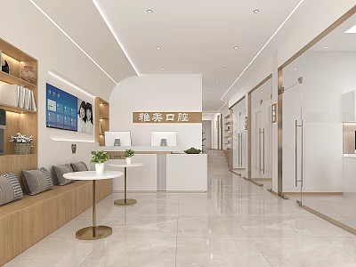 Modern Beauty Hair Salon Interior With Reception Area Styling Chairs And Mirrors 3d model