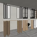 Various Folding Doors With Wooden And White Lattice Designs In Interior