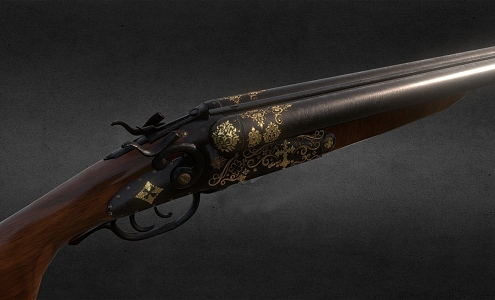 Exorcism double-barrel shotgun 3d model