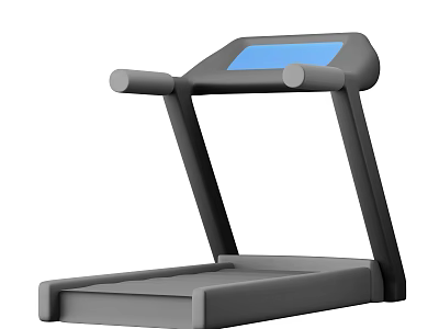Modern Fitness Equipment Treadmill with Blue Digital Display Ergonomic Handrails and Running Belt 3d model