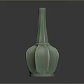 Exquisite Green Vase Sculpture Carved With Smooth Curved Lines And Elegant Design